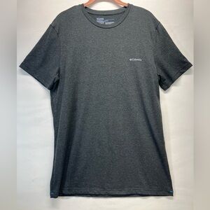 Columbia‎ Short Sleeve Tee Cotton Blend W/Blue thread accents SZ L Dark Gray